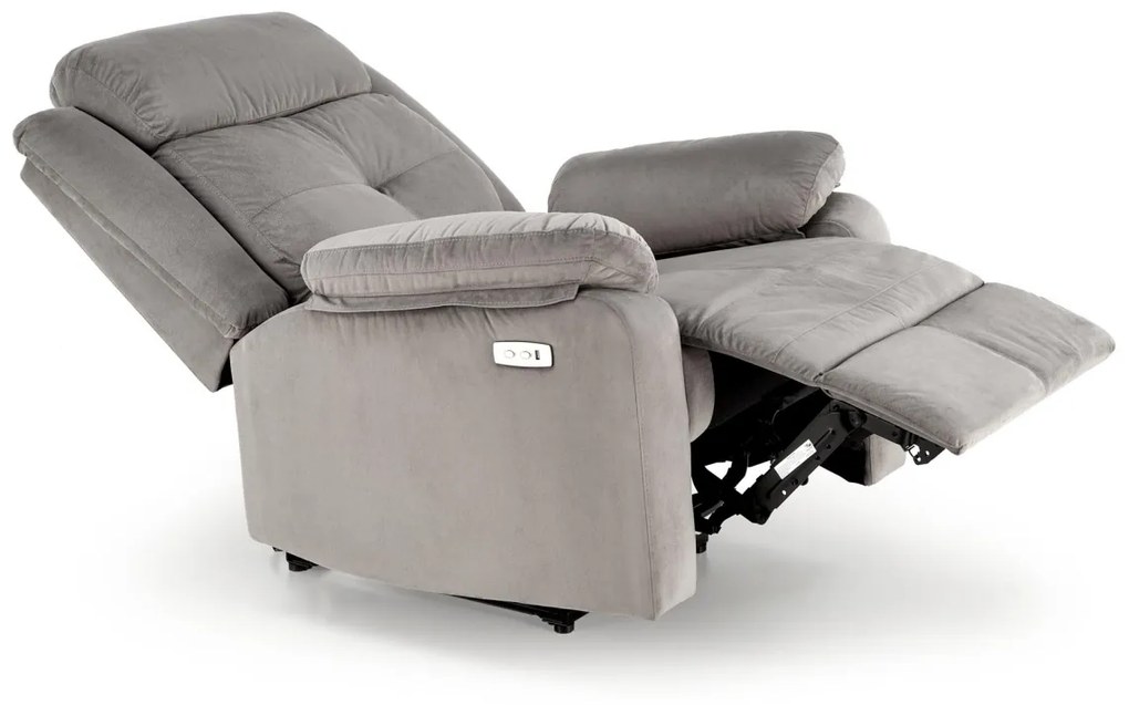 Fotoliu recliner Loris stofa gri H105 cm