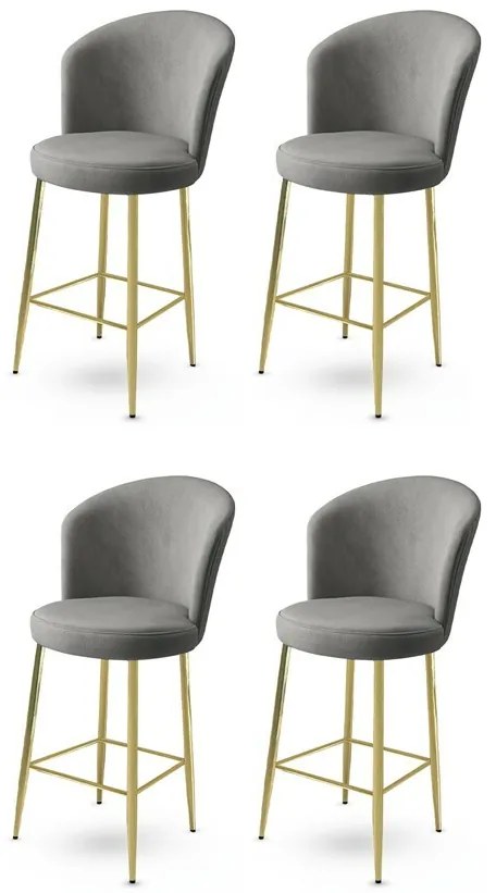 Set de scaune de bar Alte Grey and Gold, 4 bucăți