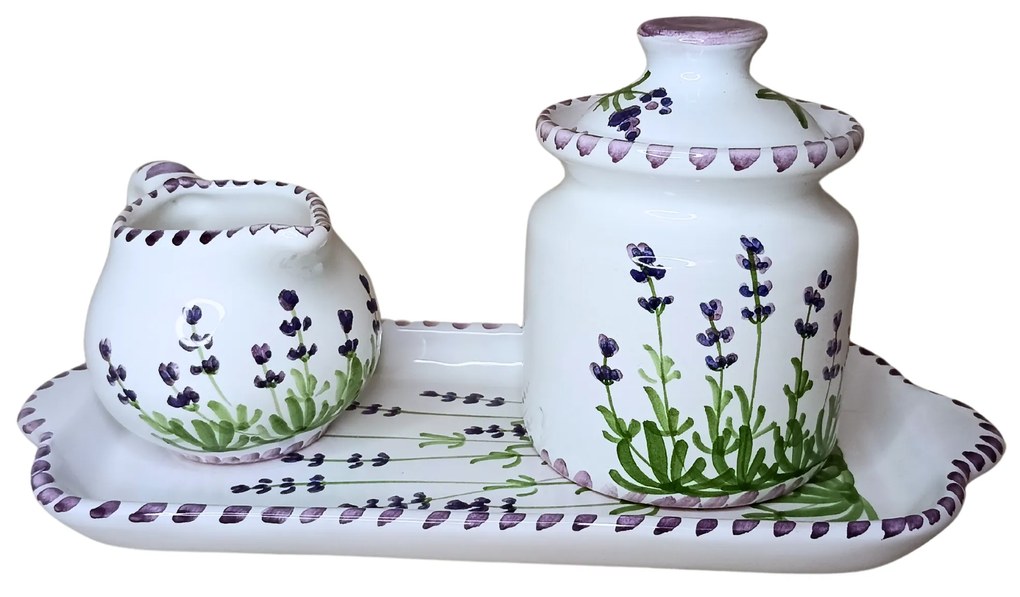 Set ceramică servit ceai/cafea model Lavandă