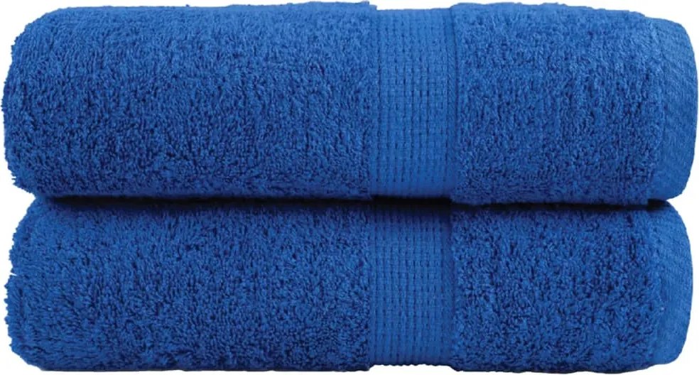 vidaXL Prosoape de baie premium, SOLUND, 2 buc., albastru, 30 x 30 cm, 600 g/m²