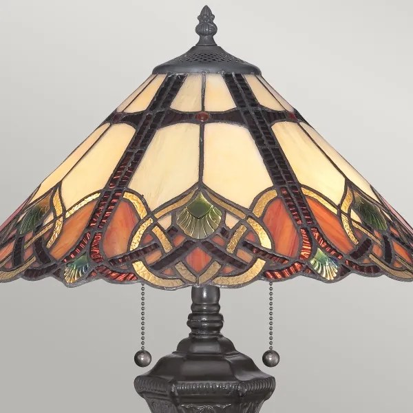 Elstead QZ-CAMBRIDGE-TL - Lampă de masă Tiffany BELLE 2xE27/75W/230V