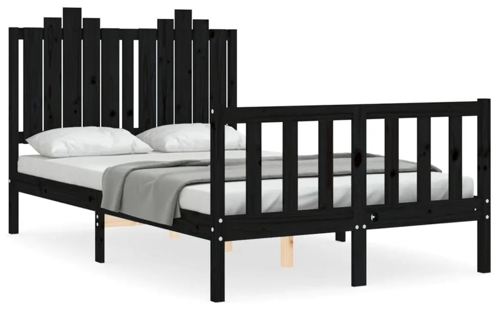 3192295 vidaXL Cadru de pat cu tăblie, negru, 120x200 cm, lemn masiv