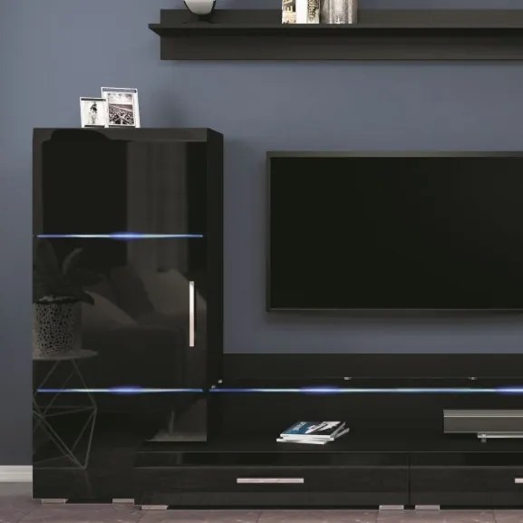 Living Domino, Negru, 2800 x 450 x 1400 mm.