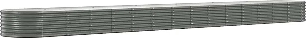 vidaXL Strat înălțat grădină gri 620x80x36cm oțel galvanizat
