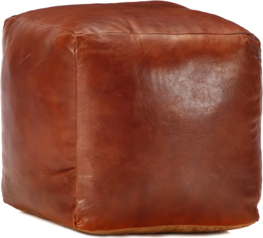 vidaXL Taburet, cafeniu, 40x40x40 cm piele naturală de capră