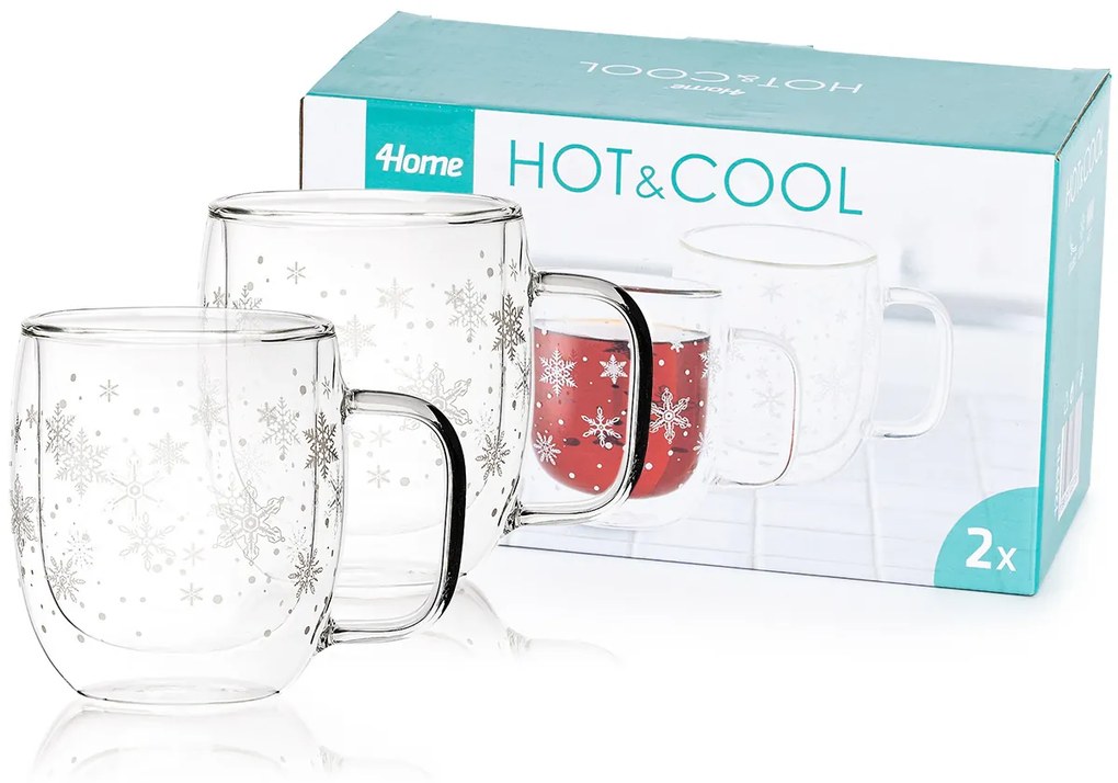 Pahare termo 4Home Hot&Cool Snowflake 350 ml,2 buc.