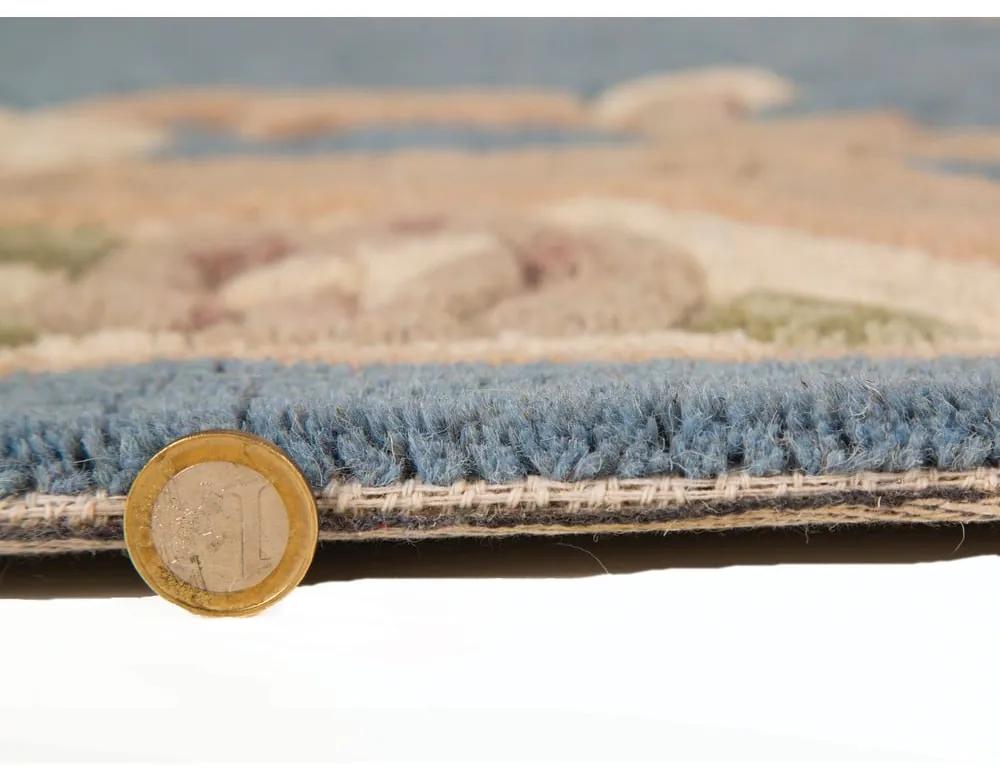 Covor din lână Flair Rugs Aubusson, ⌀ 120 cm, albastru