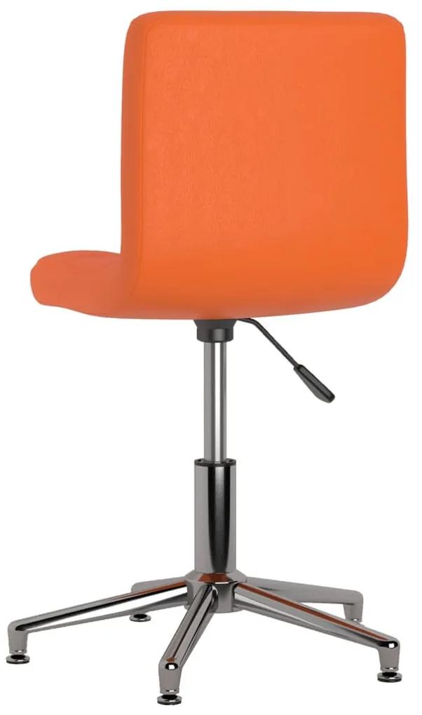 Scaun de birou rotativ, portocaliu, piele ecologica 1, Portocaliu