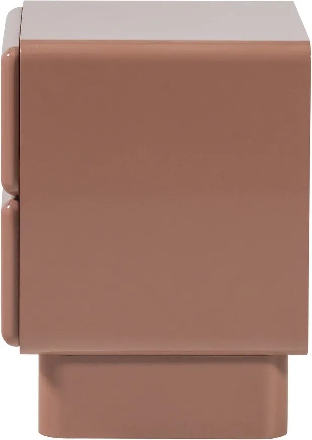 Noptieră roz cu aspect lucios Lustra – WOOOD