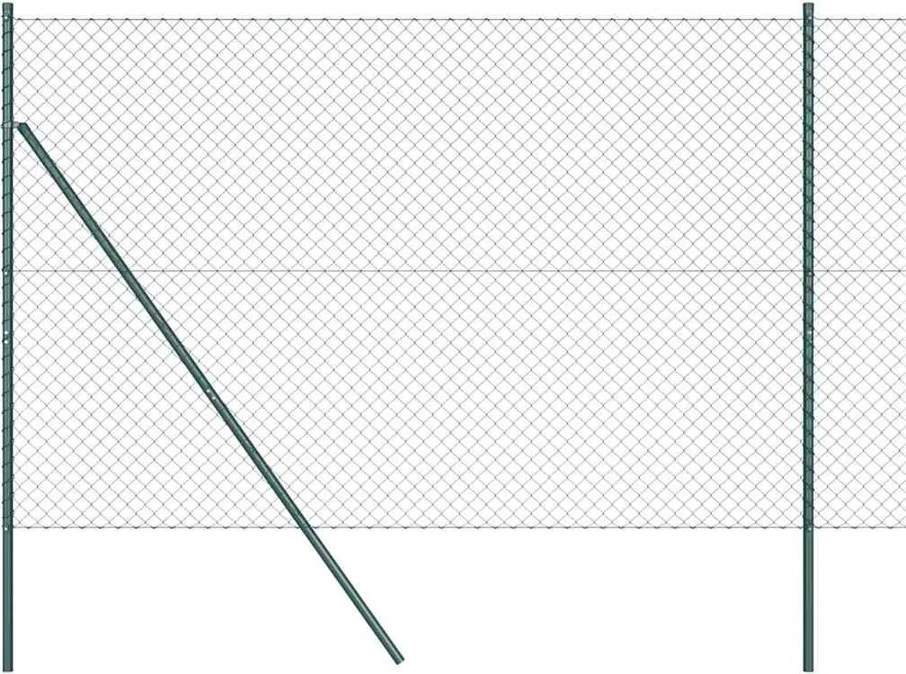 vidaXL Stâlp de gard. Verde 10 x 1,6 m (mesh 40 x 40 mm) Oțel și PVC
