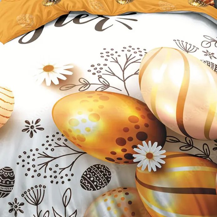 Lenjerie de pat 2 persoane, bumbac finet, 4 piese, 2 fete, Paste, SPAP07