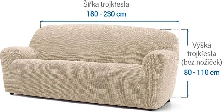 Nueva Textura Huse care se întind foarte bine NIAGARA smântânii fotoliu triplu (l. 180 - 230 cm)