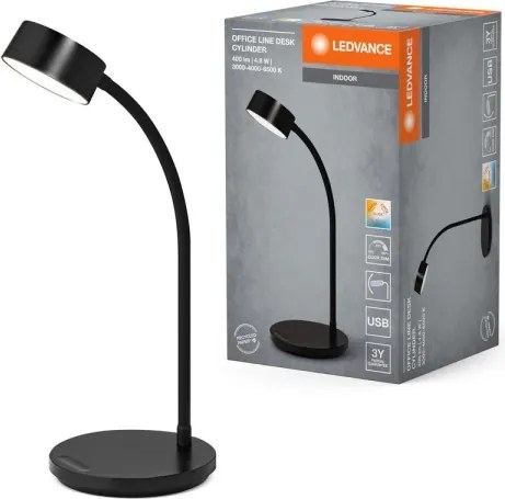 Ledvance - Lampă de birou LED OFFICE tactilă, reglabilă, LED/4,8W/5V 3000-6500K negru