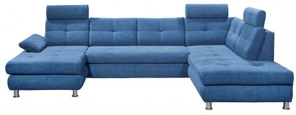 Coltar Extensibil U Bala, Dreapta, Cu Lada, Albastru, 88 x 233 x 349 Cm