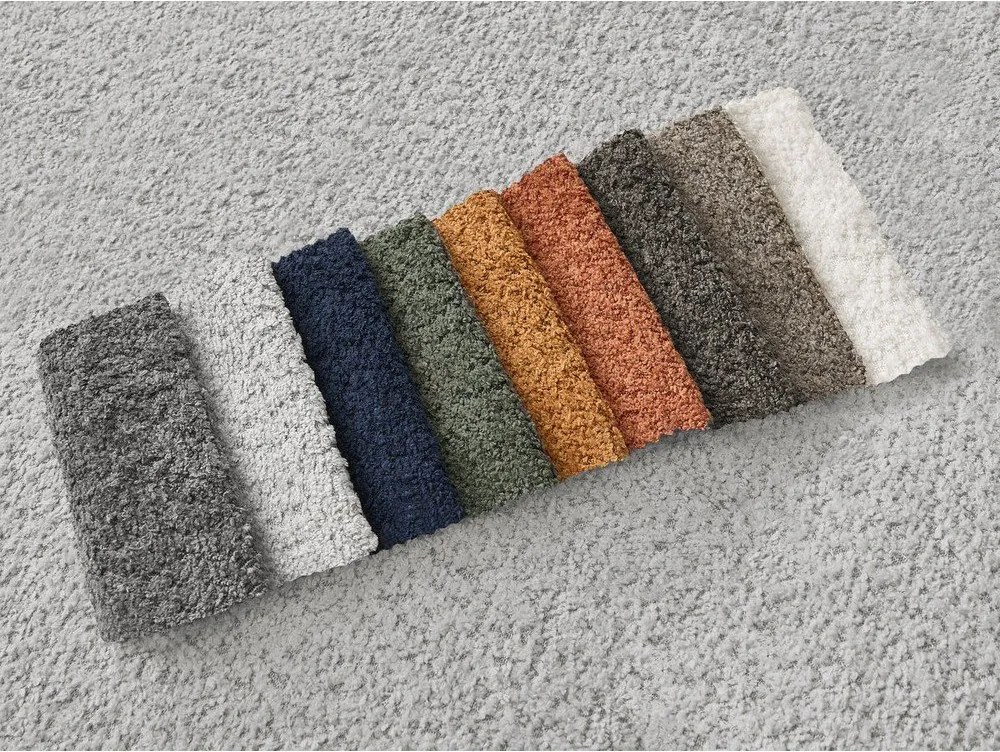 Colțar gri deschis cu tapițerie din țesătură bouclé (cu colț pe partea stângă/cu șezlong) Azra – Bobochic Paris