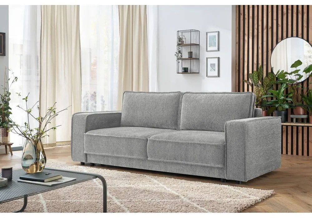 Canapea extensibilă gri deschis Emile - Bobochic Paris