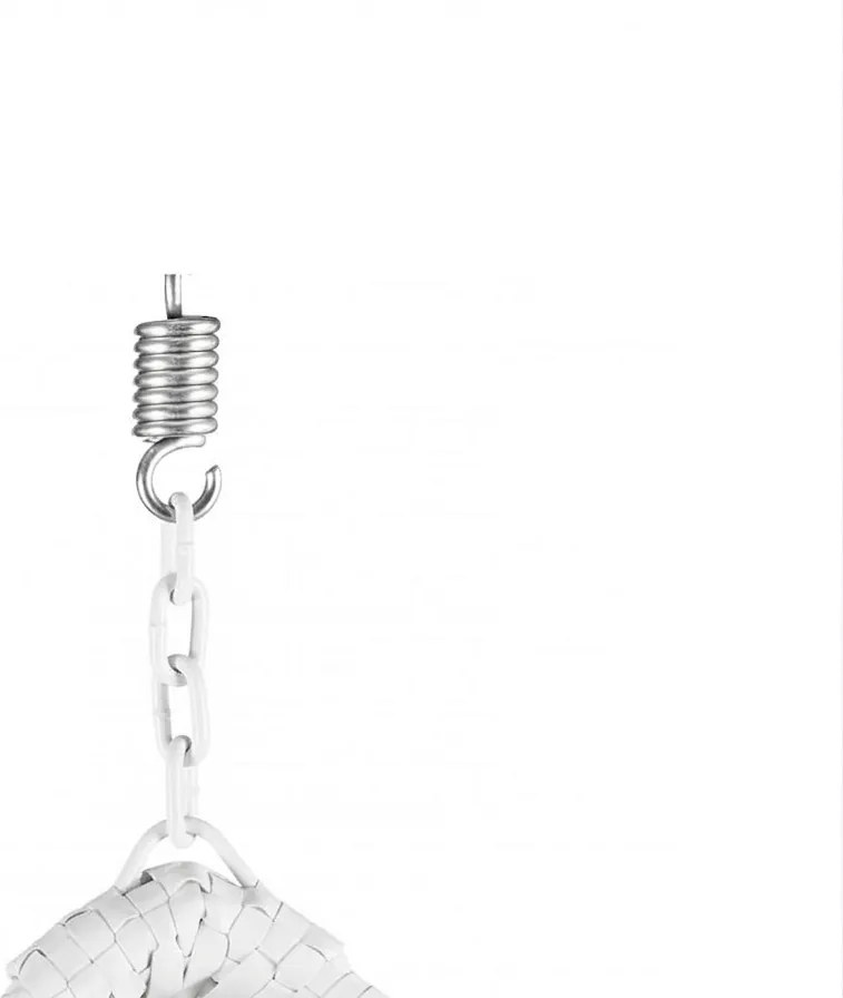 Scaun suspendat alb KOKON cu suport, perna gri