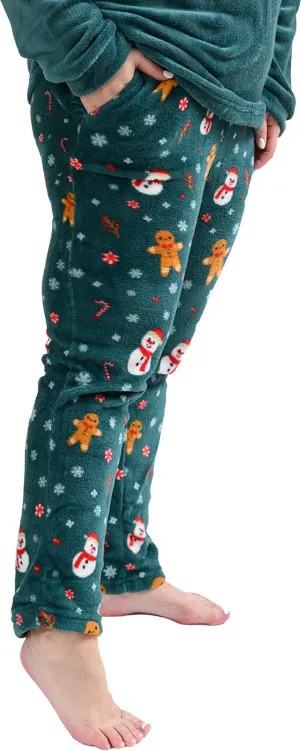 Pijama Cocolino microplus SNOWMAN AND GINGERBREAD verde - diverse marimi Marime: XL