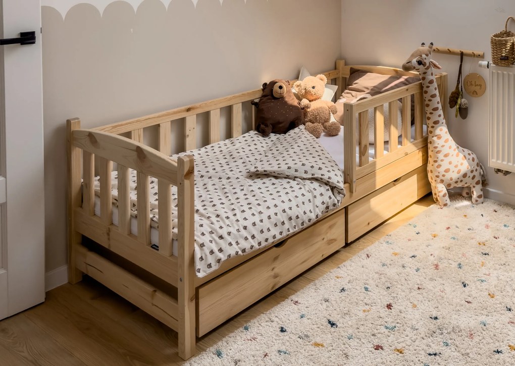 Pat Alvins 80x160 pentru copii din lemn - pin