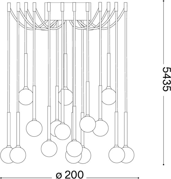 Ideal Lux - Lustră LED suspendată pe cablu LUCCIOLA, 16 x LED, 16 W, 230 V, CRI 90, design tip păianjen, negru