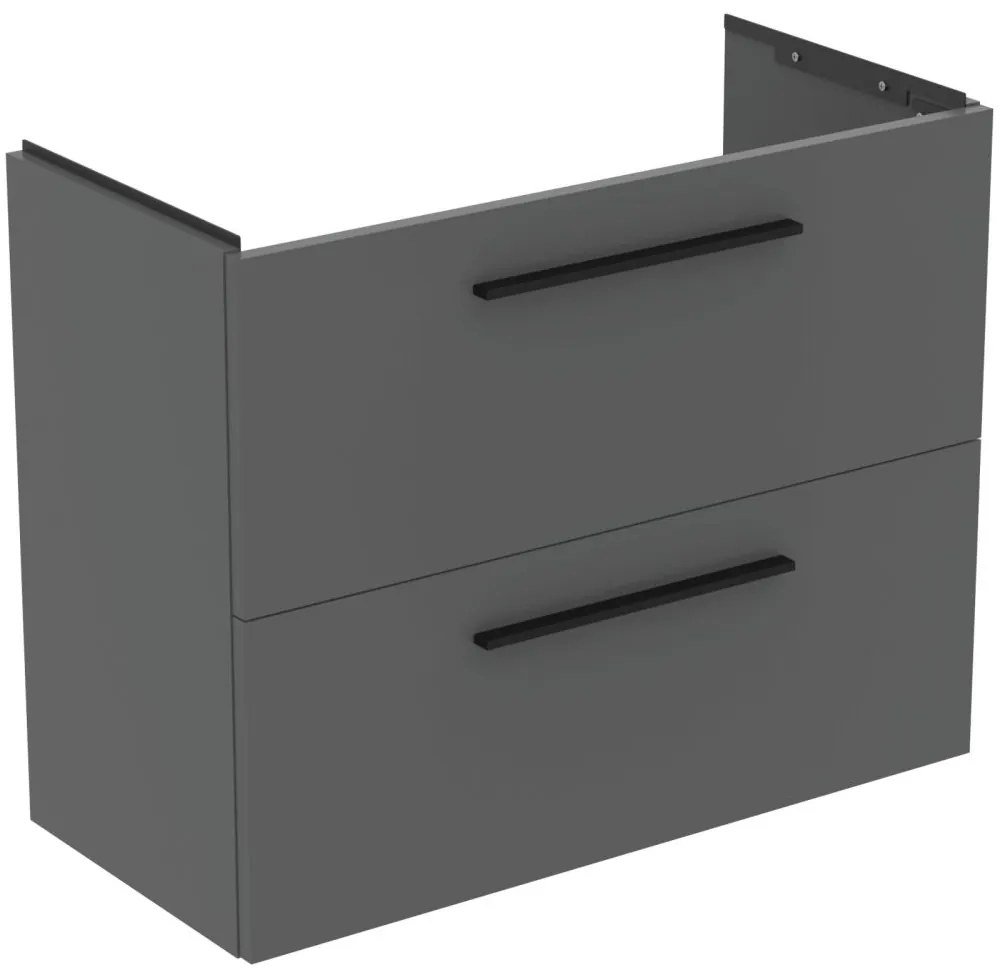 Dulap baza lavoar, 80x38x63 cm, 2 sertare, cuart gri mat Gri mat