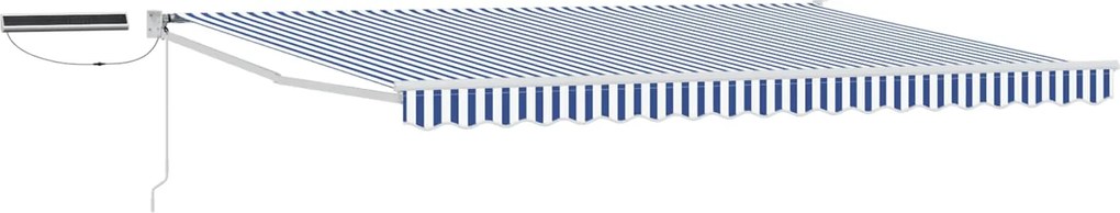 vidaXL Cort electric retractabil Albastru și Alb 5 x 3 m