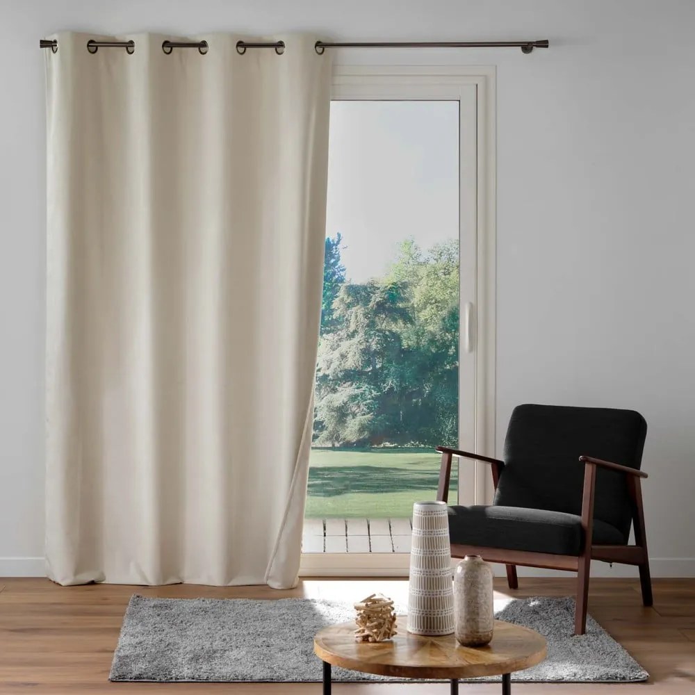 Draperie bej din catifea 140x260 cm Olympe – douceur d'intérieur