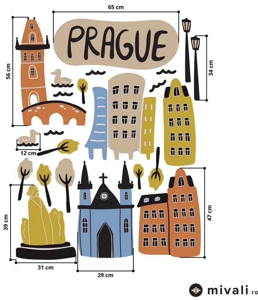 Autocolante de perete - Praga II.