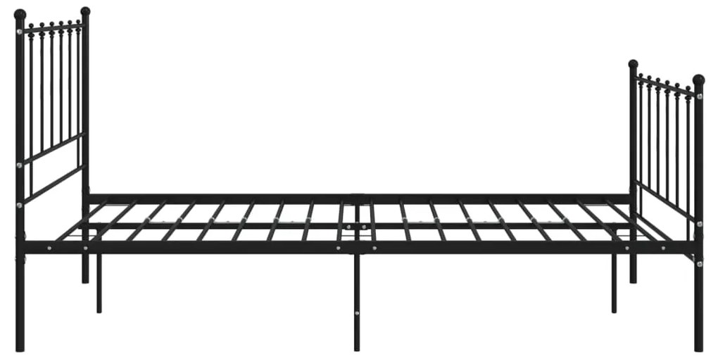 Cadru de pat, negru, 120x200 cm, metal Negru, 120 x 200 cm