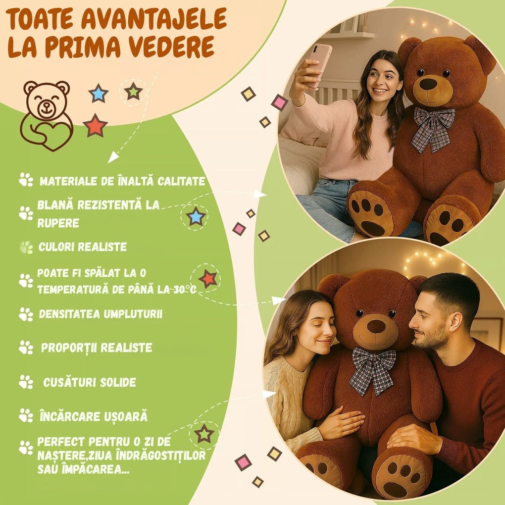 Urs mare de pluș BENY, 100cm, maro Monzana