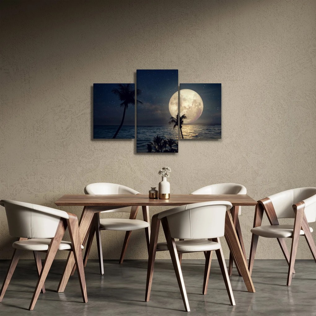 Tablou - Plaja cu lună plină (90x60 cm)