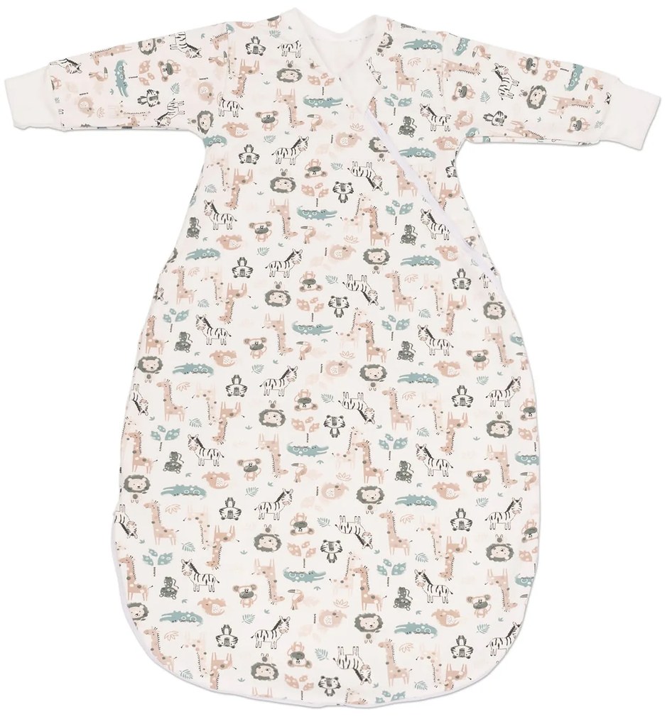 Sac de dormit cu maneci din bumbac flausat Kidizi Safari,12-18  luni,  1 tog