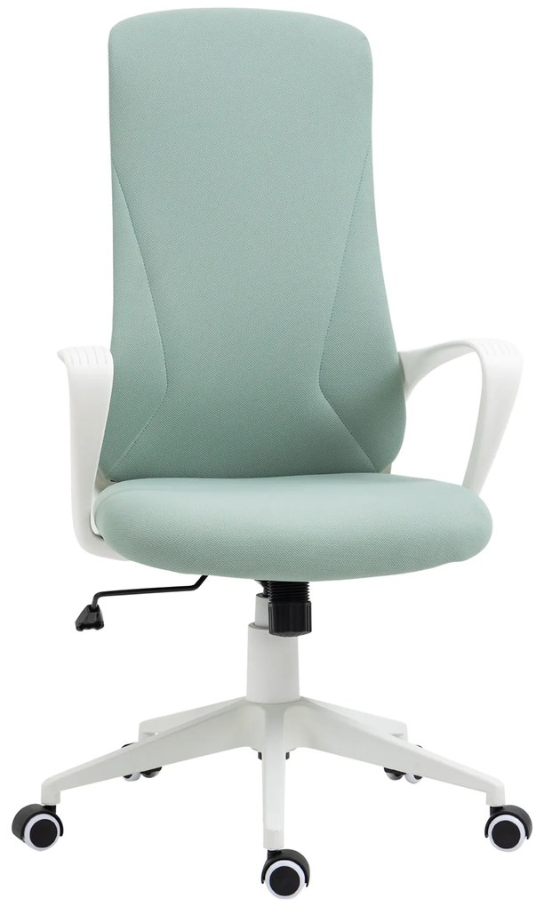 Vinsetto Scaun de birou ergonomic, cu înălțime ajustabilă și balans, 62x56x110-119,5 cm, verde | Aosom Romania