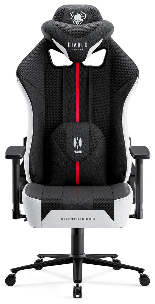 Scaun Gaming Diablo X-Player 2.0 Din Material King Size: Alb-Negru