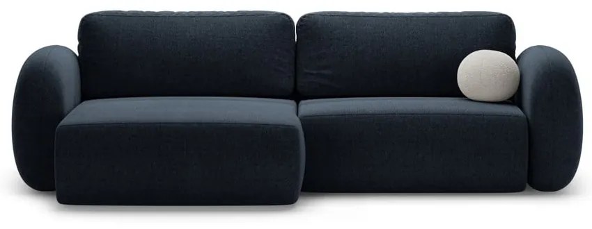 Colțar albastru închis extensibil/cu spațiu de depozitare cu tapițerie din chenille Tonale – Cosmopolitan Design