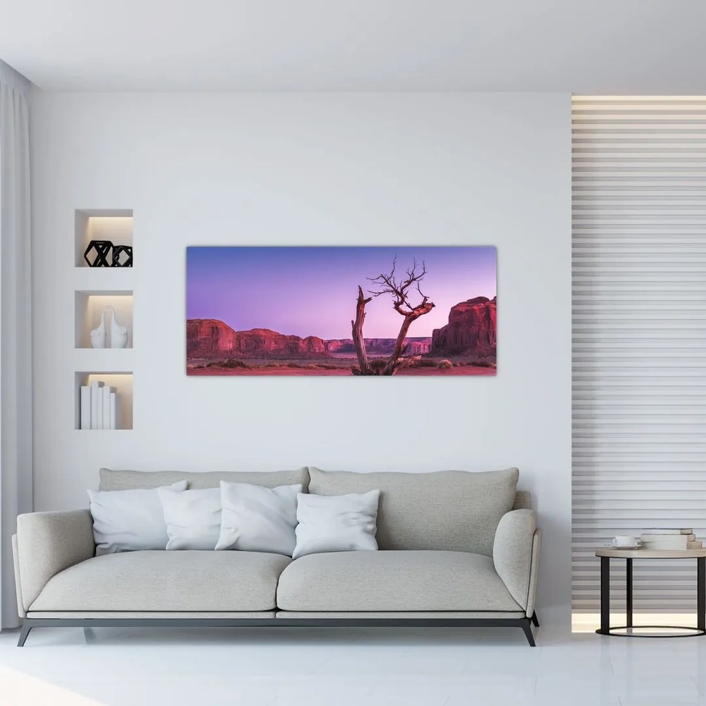 Tablou u copaci lângă pietrile roșii (120x50 cm)