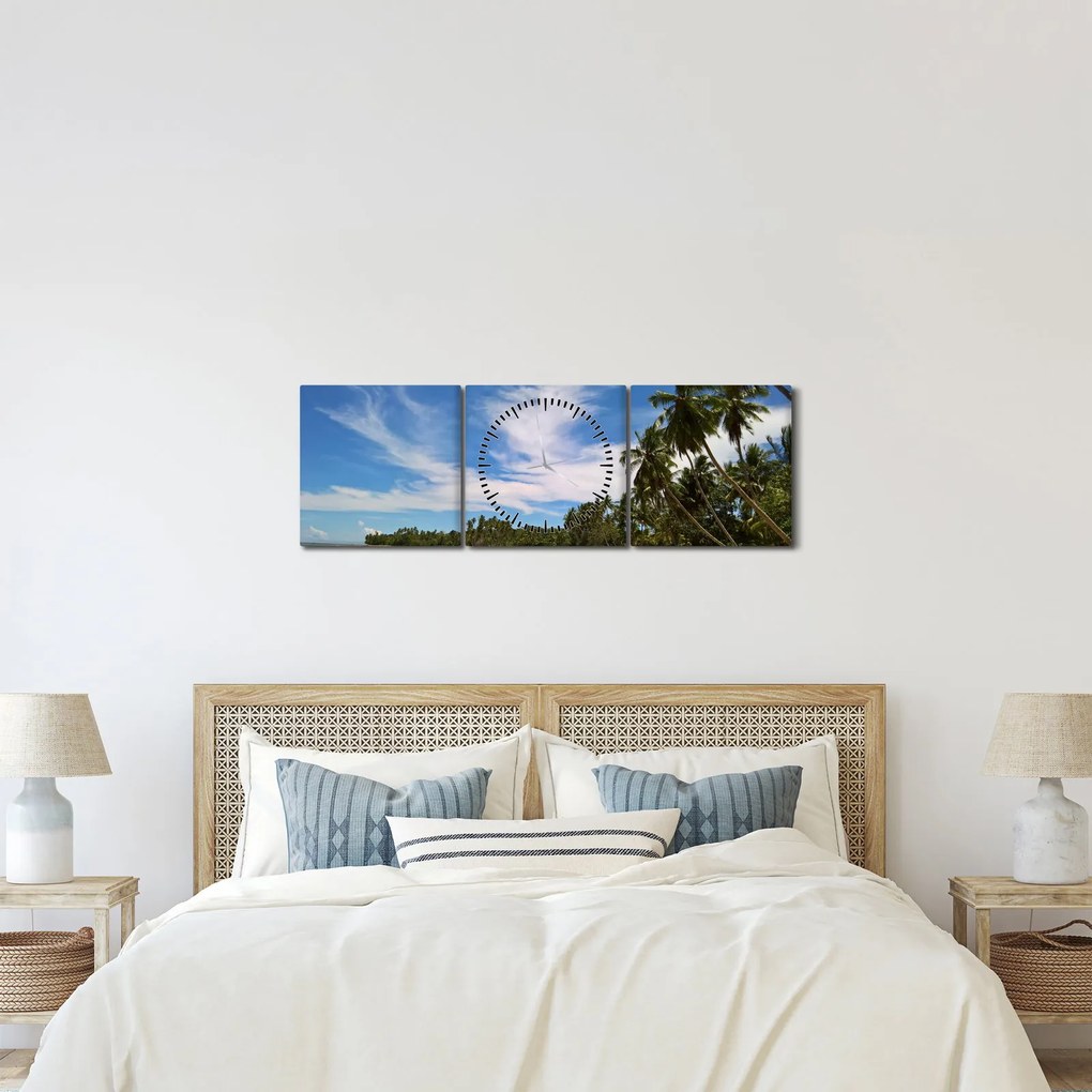 Tablou cu plajă (cu ceas) (90x30 cm)