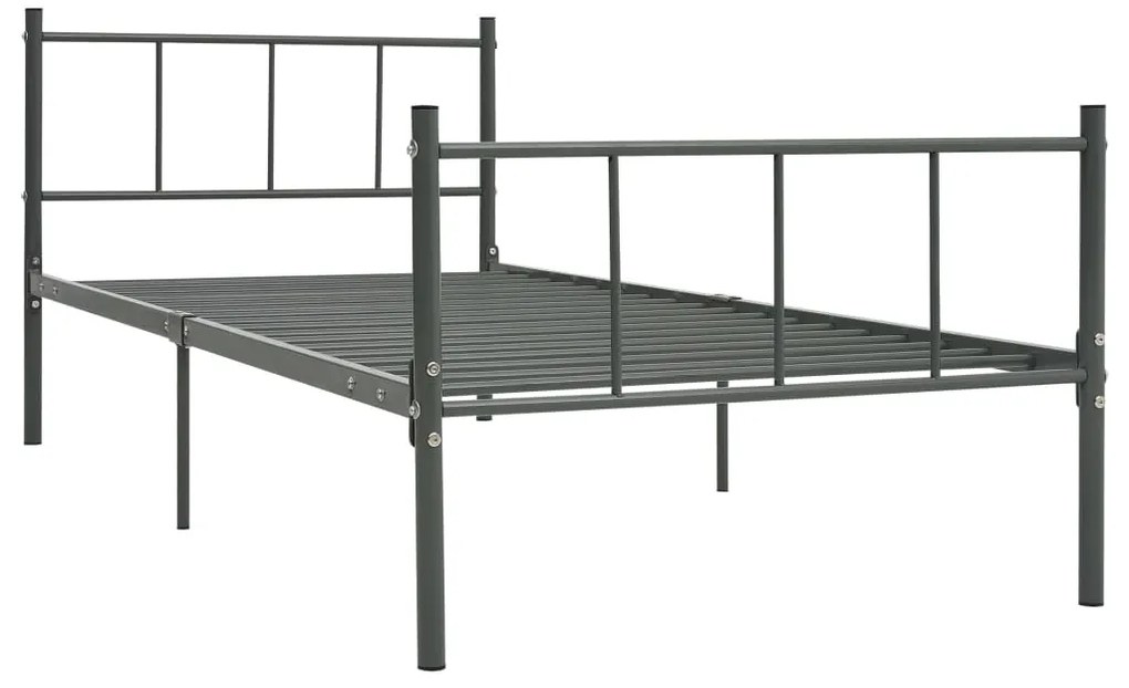 284643 vidaXL Cadru de pat, gri, 90 x 200 cm, metal