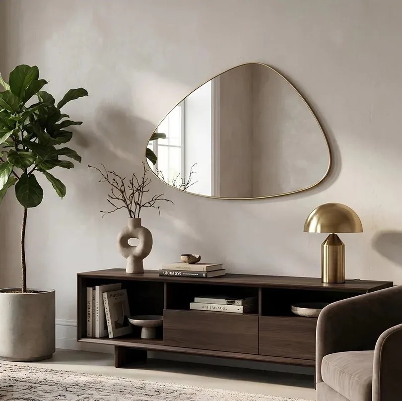 Oglinda de perete decorativa NOEMI 85cm auriu