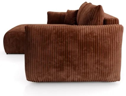 Colțar extensibil universal FRIDA în formă de L, cu spațiu de depozitare, maro