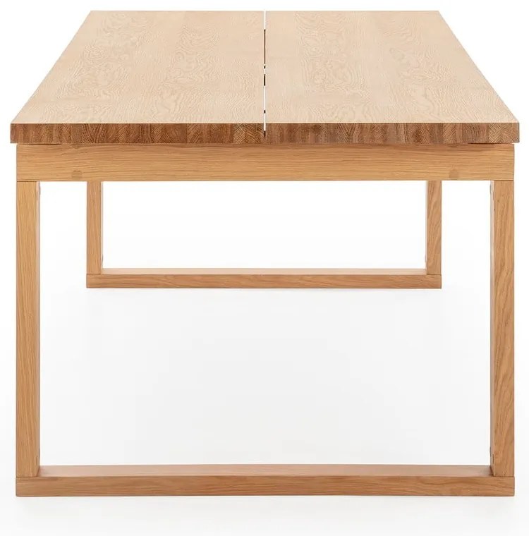 Masă de dining cu blat cu aspect de lemn de stejar 100x220 cm Rina – Marckeric