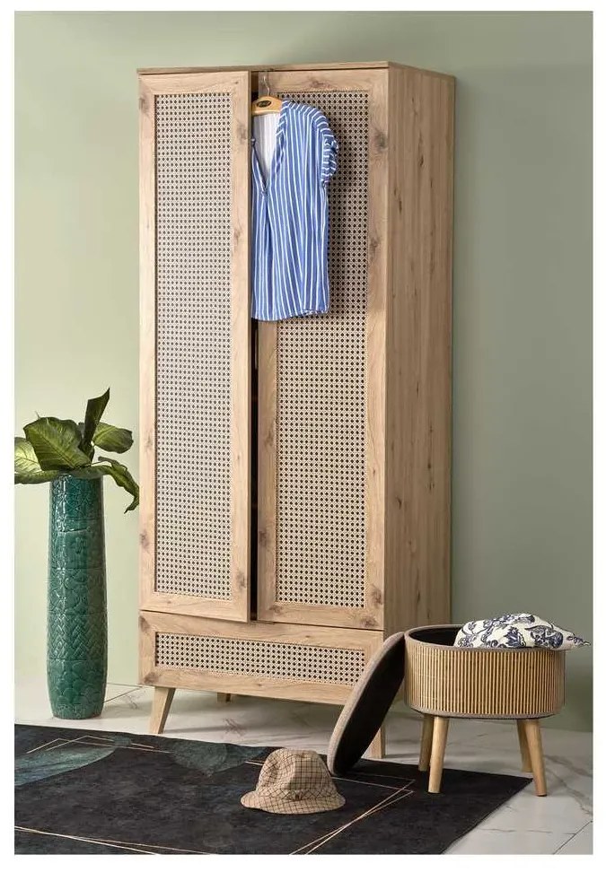 Dulap pentru haine Rustico, stejar artisan