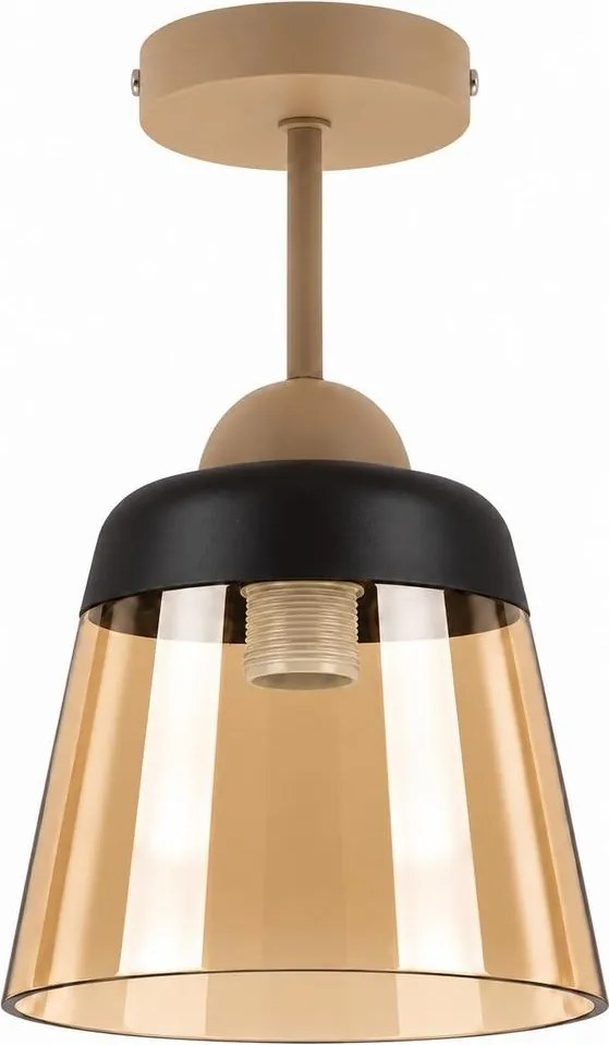 BRILAGI-LED Plafonieră aplicată R GLASS 1xE27/60W/230V Ø 15,5 cm bej/bej fumuriu
