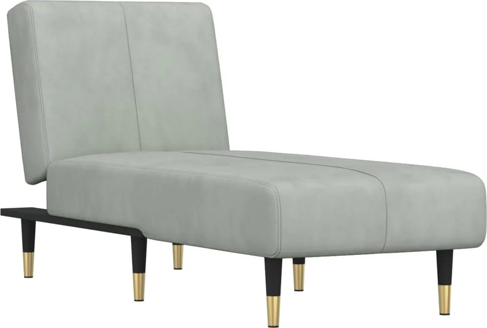 vidaXL Șezlong, gri deschis, catifea