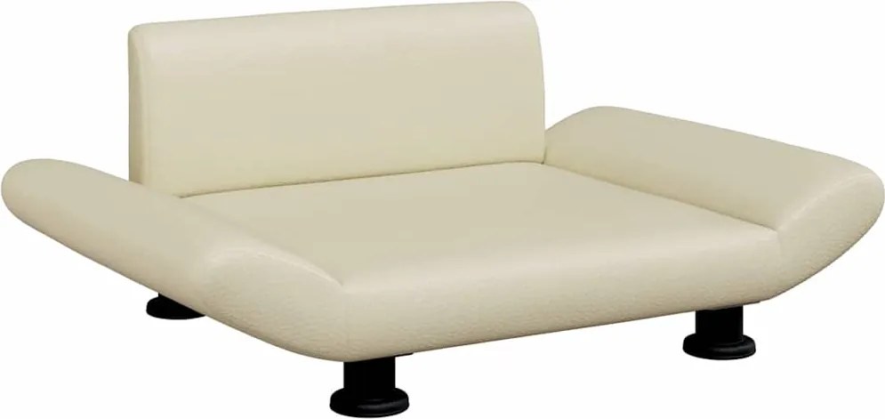 vidaXL Pat de câini, crem, 70x45x28 cm, piele ecologică