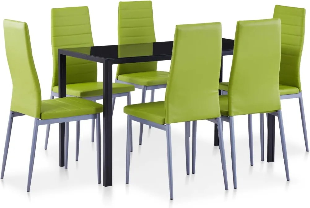 vidaXL Set mobilier de bucătărie, 7 piese, verde