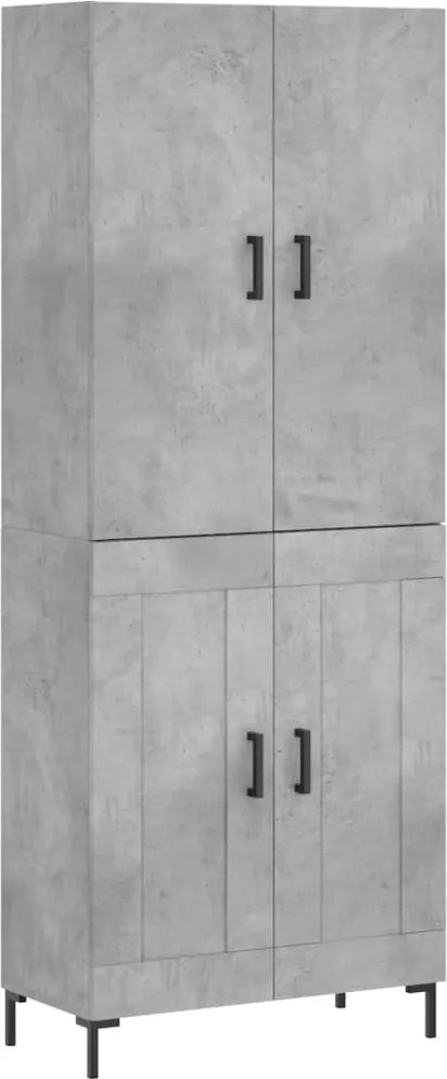 vidaXL Dulap înalt, gri beton, 69,5x34x180, lemn compozit