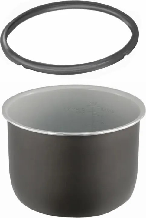 Set vas cu garnitura din silicon Ninja Foodi SmartLid 4484GX750EUUK, 7,5 l, Compatibil cu OL650/OL750, Acoperire ceramica, Negru