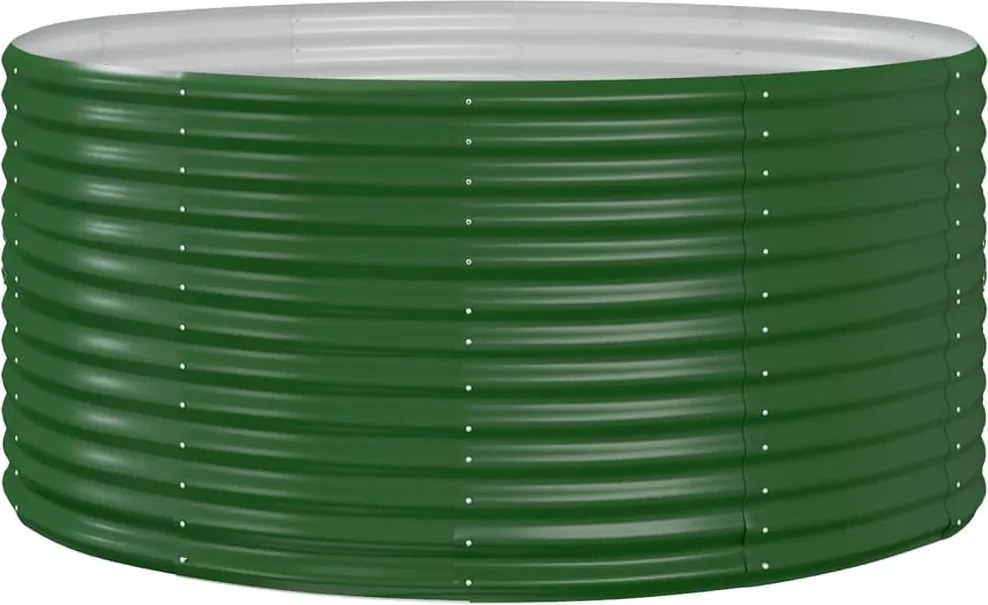 vidaXL Pat de grădină înălțat, verde, 140x140x68 cm, oțel galvanizat