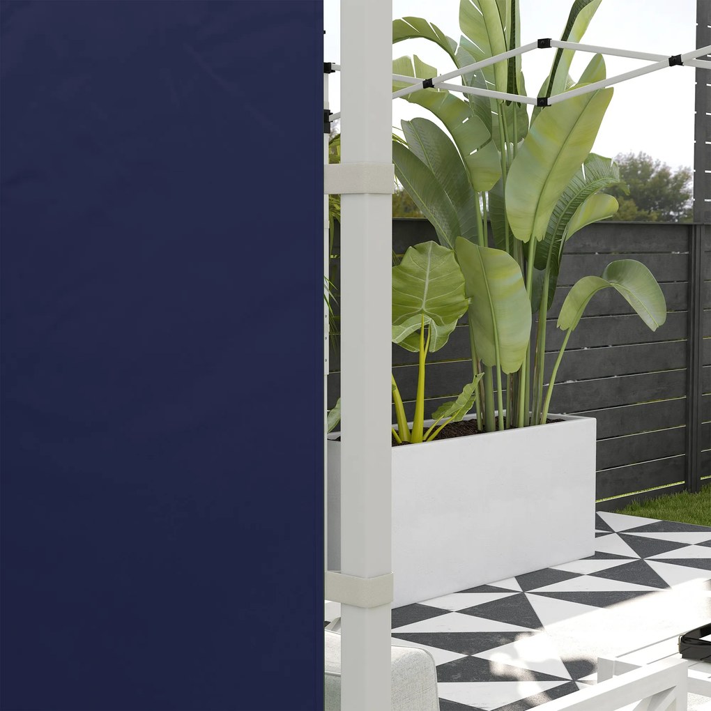 Outsunny Curtine Pavilion, Set de 2, pentru Pavilion de Grădină 3x6m sau 3x3m, cu Ferestre și Uși, Albastru | Aosom Romania